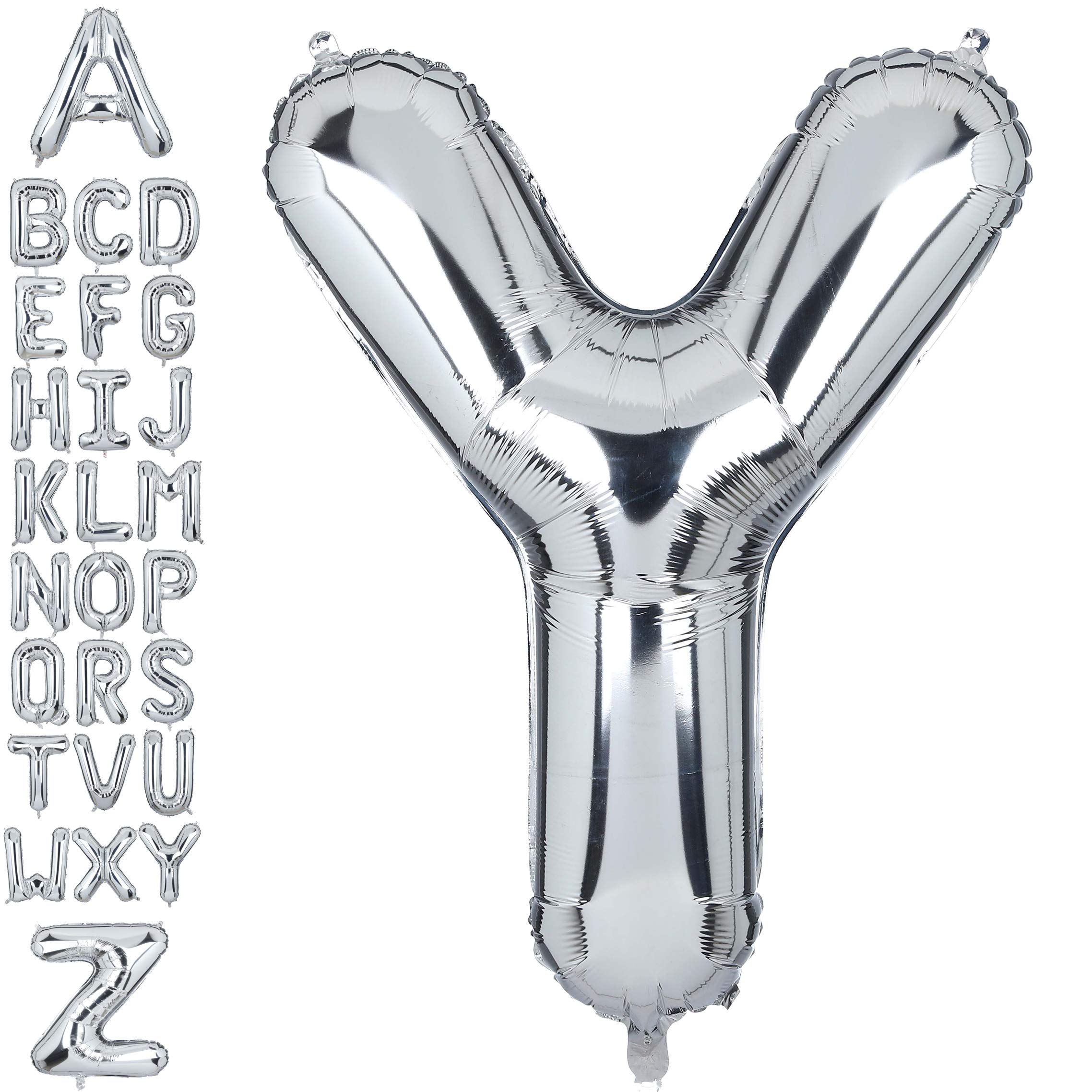 40 Inch Giant Silver Letter Y Foil Helium Balloons Big Single Mylar Balloon Birthday Party Decoration Supply Baby Shower (Silver Y)