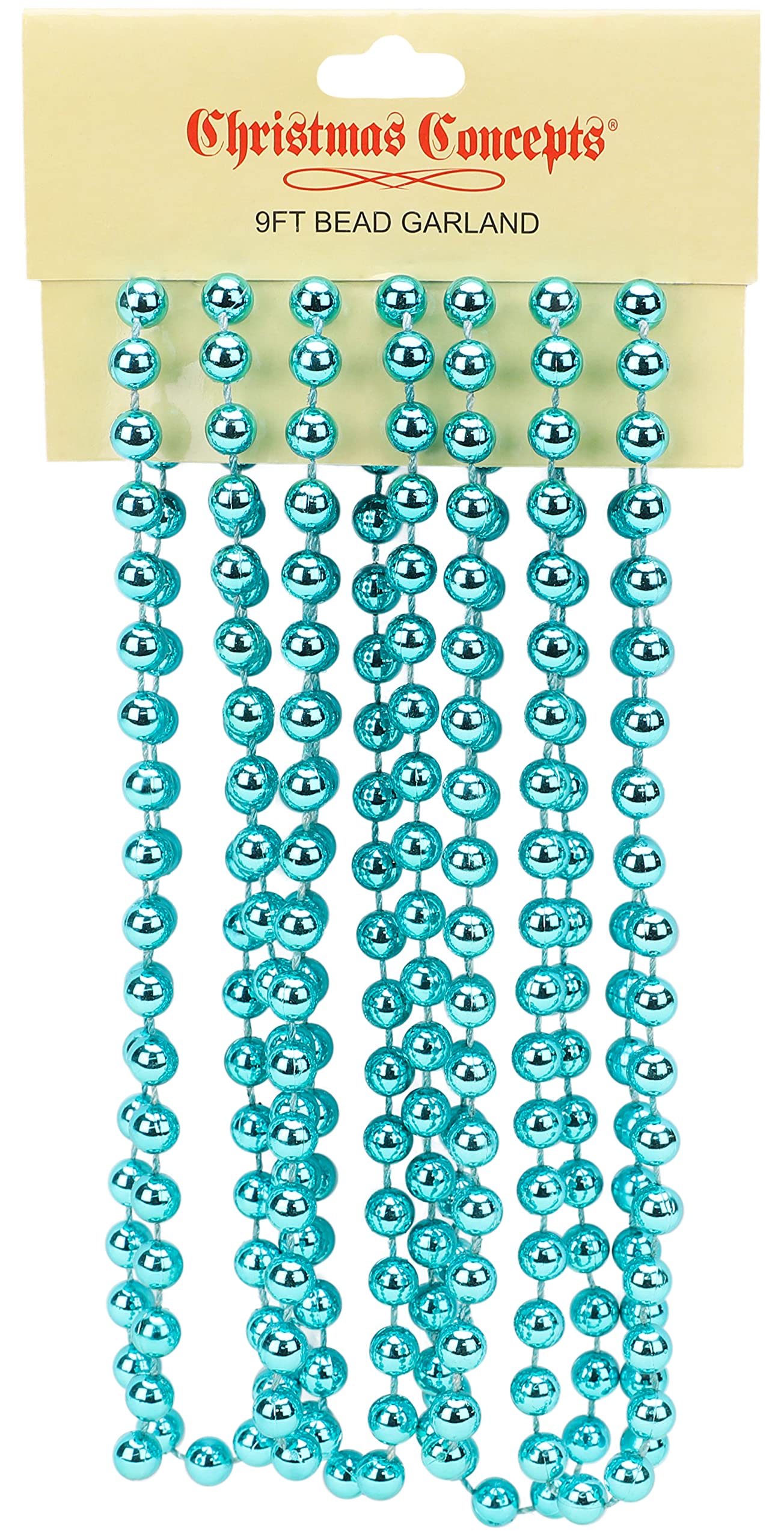 Christmas Concepts® 9ft Christmas Bead Chain - Christmas Bead Garlands - Decorations (Turquoise)