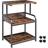 Fannova Printer Table Stand with Height Adjustable Shelf, 3 Tier Rolling Printer Cart with Wheels for Home Office Storage and Organization, Industrial Style