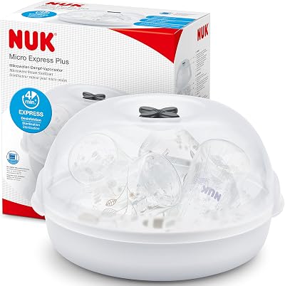 NUK Micro Express Plus Microwave Bottle Steriliser 4 Bottles in 4 Mins
