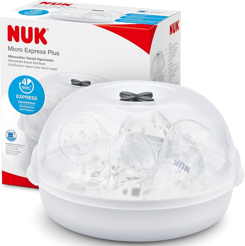 NUK Micro Express Plus Microwave Bottle Steriliser 4 Bottles in 4 Mins