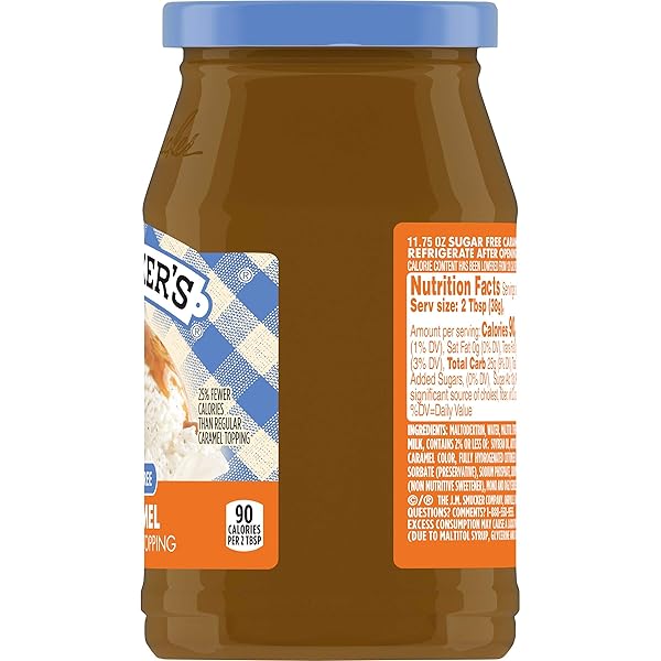 SMUCKER’S SUGAR FREE CARAMEL FLAVORED TOPPING, 11.75 OUNCES (PACK OF 6)