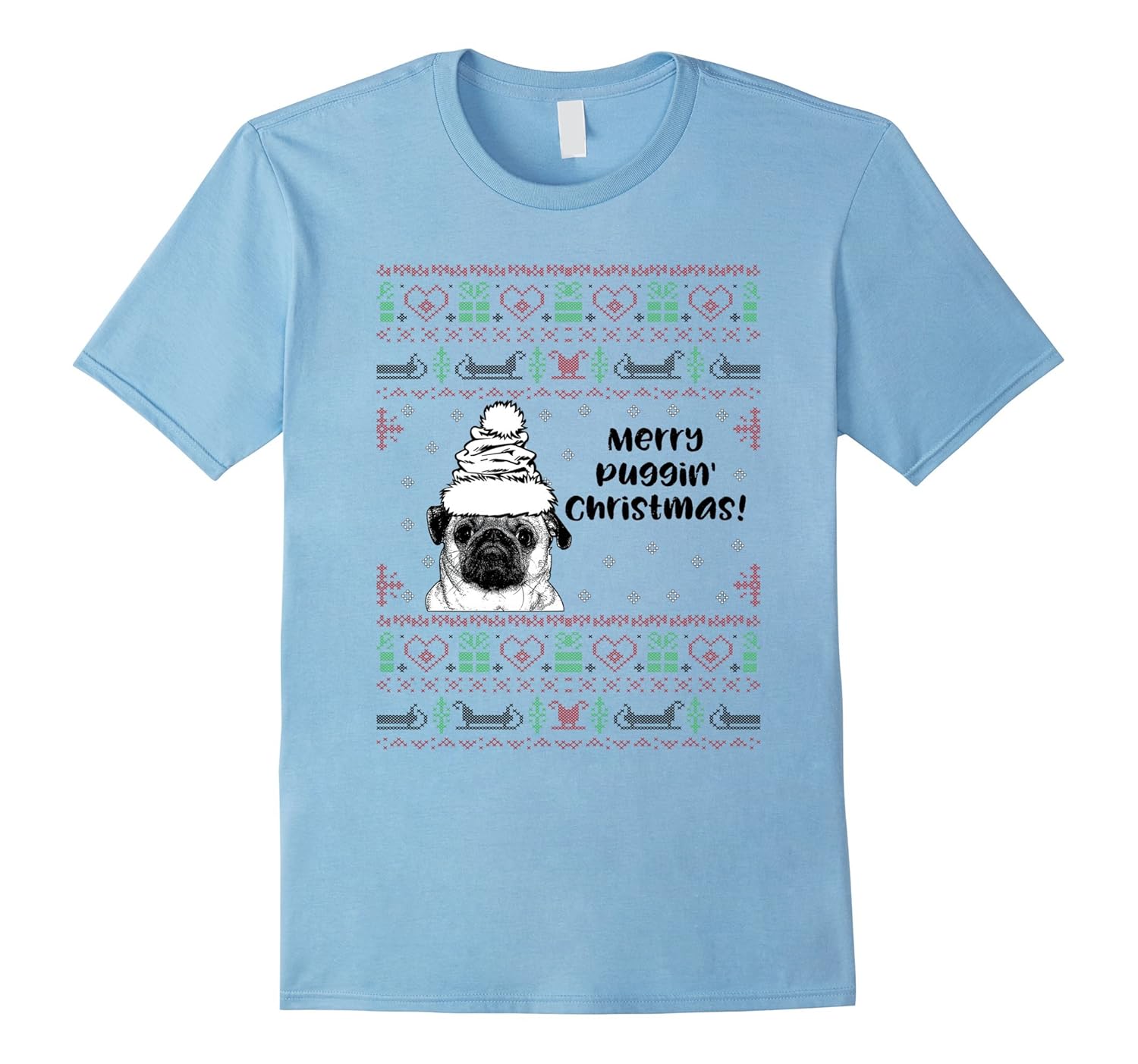 Merry Puggin' Christmas Shirt Pug Dog Animal Tee Holiday 1-ANZ