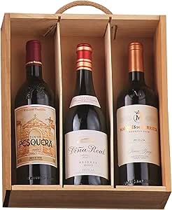 Regalo Gourmet Caja madera 3 botellas de vino 43 : Amazon.es