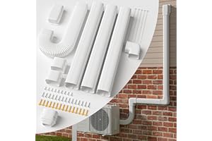 WEETALL 4'' 13Ft Mini Split Line Set Cover with Flexible Pipe, Upgrade PP Heat-Resistant & Paintable, Central AC and Heat Pumps-Full Set, No Other Parts Needed