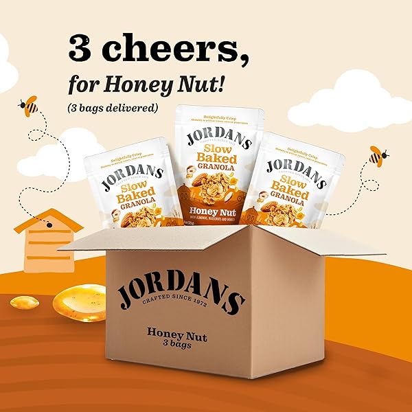 JORDANS CEREALS | HONEY NUT SLOW-BAKED GRANOLA WITH ALMONDS, HAZELNUTS AND HONEY | NO ARTIFICIAL FLAVORS, COLORS, OR PRESERVATIVES | HEALTHY SNACKS FOR ADULTS & KIDS | 11.4 OZ (PACK OF 3)