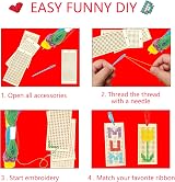 BEHAHAI Wooden Bookmark Cross Stitch Kit 4 Pack Embroidery Starter Set view 3