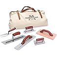 MARSHALLTOWN Concrete Apprentice Tool Kit in Canvas Bag, Includes 6 Concrete Tools, Finishing Trowel, Hand Float, Groover, Edger, Wood Float, Margin Trowel, Made in the USA, CTK2