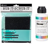 Ranger Ink Rub It Scrub it Pad &amp; 2 oz Bottle of Archival Ink Cleaner | 2 Item Bundle