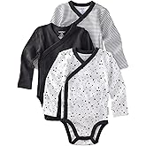 Butterblu unisex-baby Sterling 3-pack Kimono Bodysuits 100% Organic Cotton Side Snap for Baby Boys & Girls