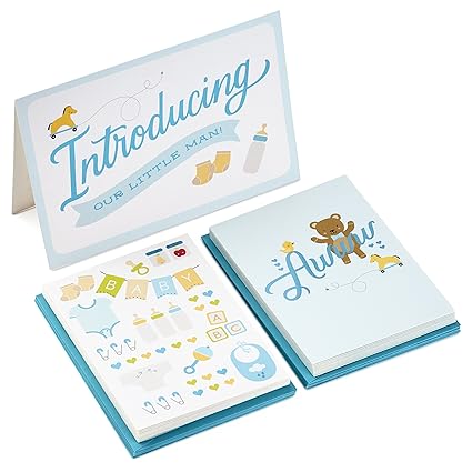 Hallmark Baby Shower Cards Assortment Blue 20 Blank Note Cards With Envelopes