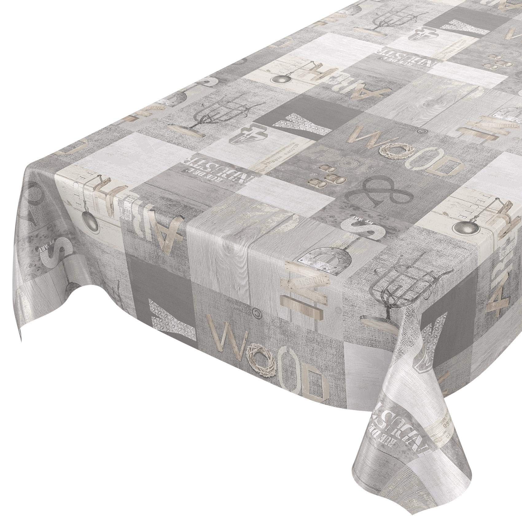 Oilcloth, tablecloth, washable, industry style, modern used look, Wax Cloth, sättige, beständige Farben, 120 x 140cm