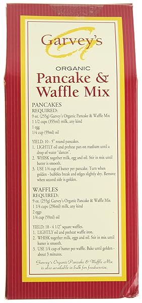 GARVEY’S ORGANIC PANCAKE & WAFFLE MIX, 9 OUNCE BOX, PACK OF 6