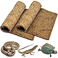 PIVBY 2 PCS Reptile Carpet, Natural Coco Coir Mat (19.6" x 11.7"), Coconut Fiber Substrate Pet Terrarium Liner for Bearded Dragon Tortoise Habitat Lizards Turtles Snakes Iguana Hermit Crab