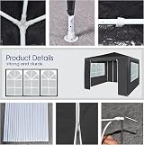 mcc direct 3x3m Event Gazebo Waterproof with 4 Side Panels - Grey view 4