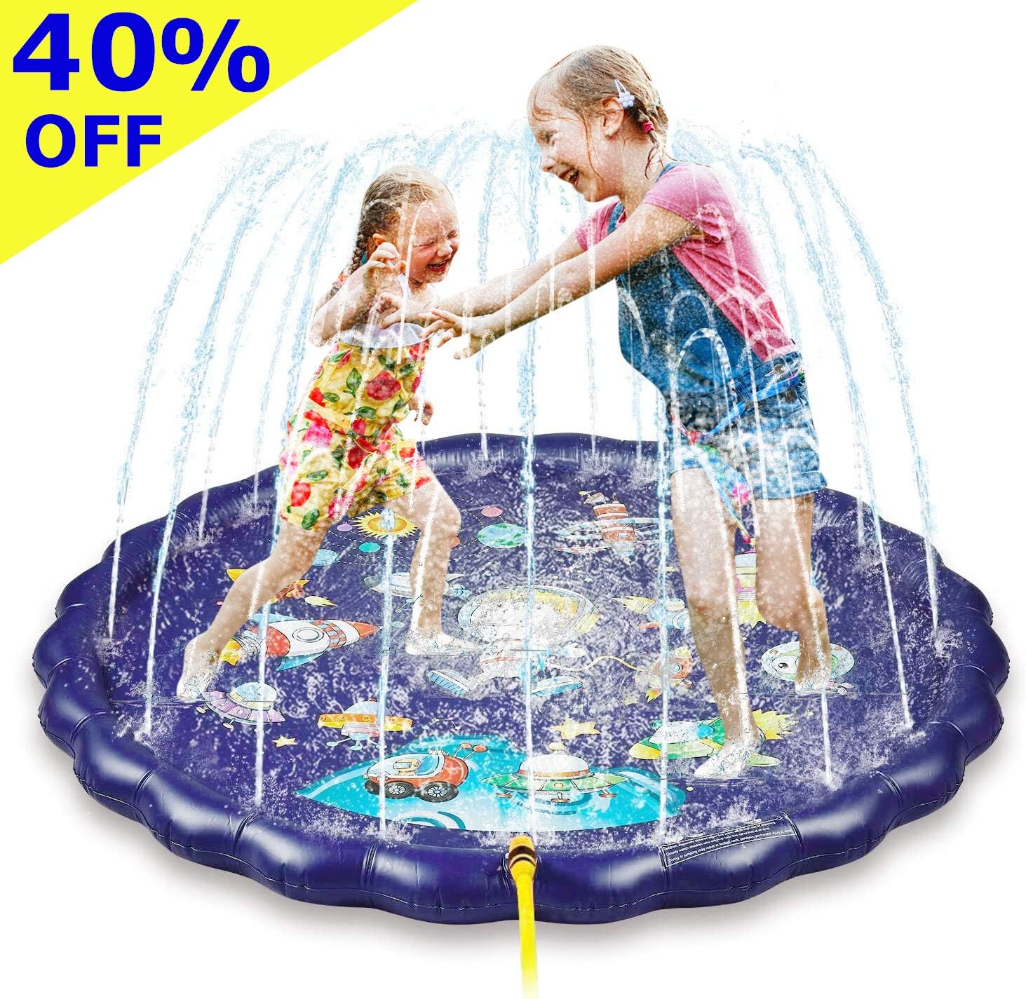 Sprinkler & Splash Play Mat, 68" Large Wading Pool Toy for Kids, Small Pool for Kids, Toddler Outdoor Water Play Sprinklers, Kids Pool for 1 2 3 4 5 Year Old Toddlers, Kids, Boys, and Girls.: Toys & Games
