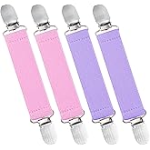 Wisdompro Mitten Clips, 4 Pieces Glove Clips with Elastic Strap for Toddlers, Kids, Adults