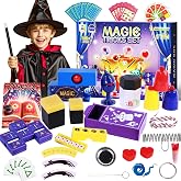 luluckck Magic Tricks Kit, 30 in 1 Magic Set for Kids Age 6 7 8 9 10 11 12, Magician Costume for Pretend Play &amp; Step-by-Step Video Instruction for Each Trick for Beginners, Birthday Gifts for Kids