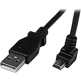 StarTech.com Cable mini USB en ángulo descendente - 6.6 ft - Negro - USB A a Mini USB B - Cable USB a Mini USB - Cargador Min