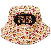 GOOFBALLS Tacos Novelty Bucket Hat – Funny Summer Hat for Men & Women, Quirky Retro Style for Beach, Festivals & Everyday Fun
