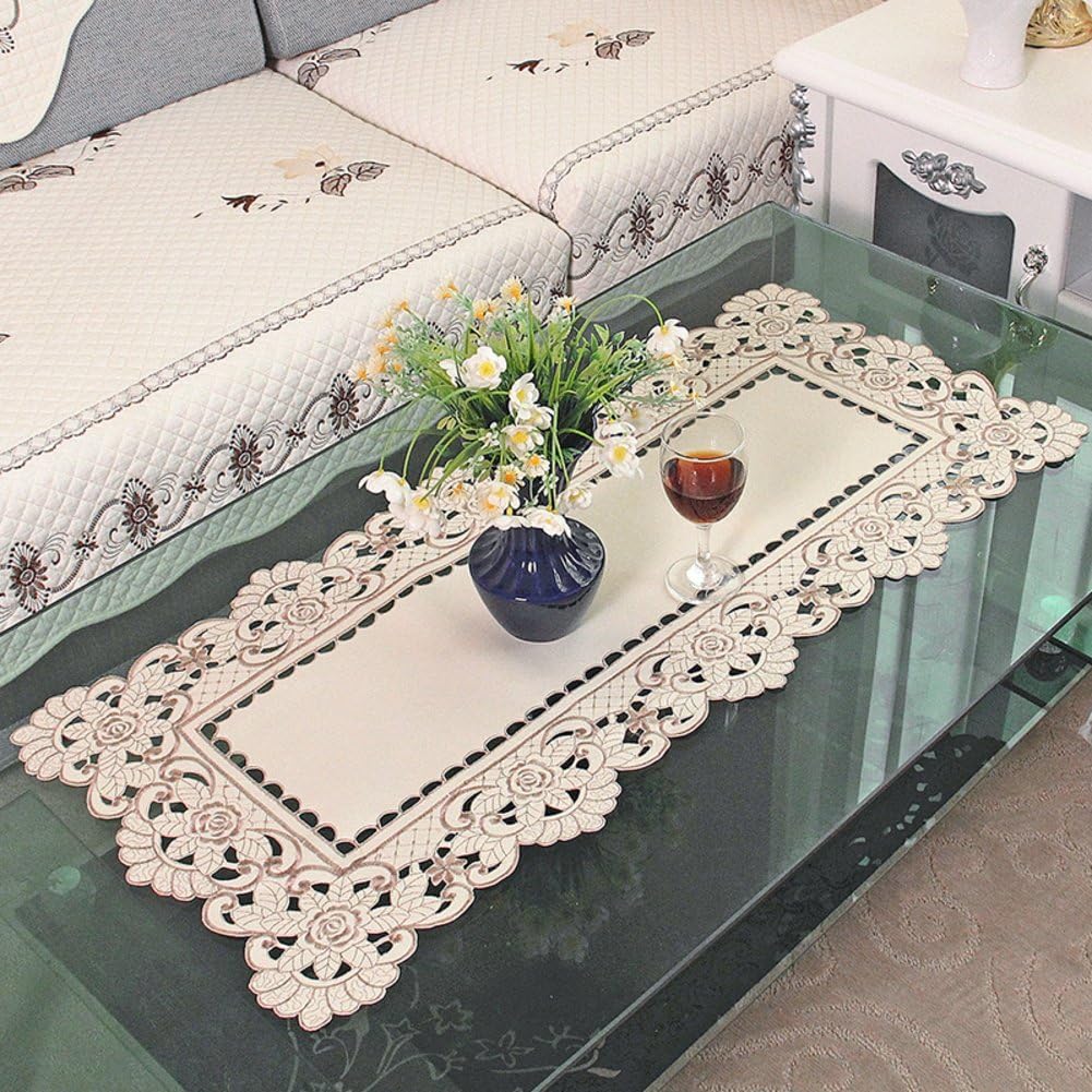 M0044111 coffee table tablecloth fabric/oblong table cloth/Modern garden-style living room end table cloth-B 40x85cm(16x33inch)