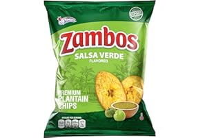 Zambos Plantain Chips Salsa Verde, Crunchy Premium Plantain Chips 5.30 oz (Pack of 1)