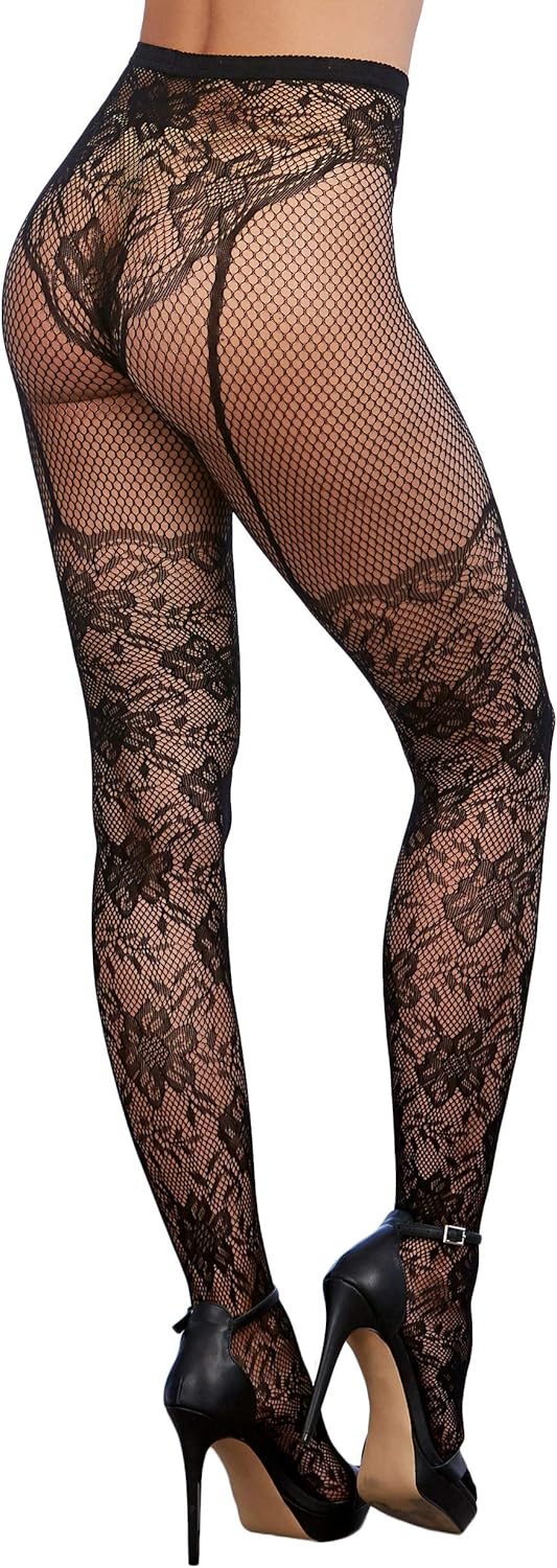 Dreamgirl Women's Pantyhose, Black, One Size: Clothing