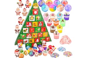 WUJYLY Christmas Advent Slime Set, includs 18 Slimes & Charms, 24-Day Countdown Gift Box, DIY Sensory Toys for Kids, Stocking Stuffers & Party Favors, Slime Kit Xmas Gifts for Classroom Rewards,Ages 3+
