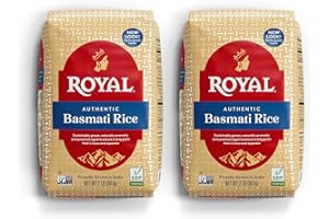 Authentic Royal - Naturally Aged Long Grain Indian White Basmati Rice - 4 Pounds (2 x 2lbs Bag)
