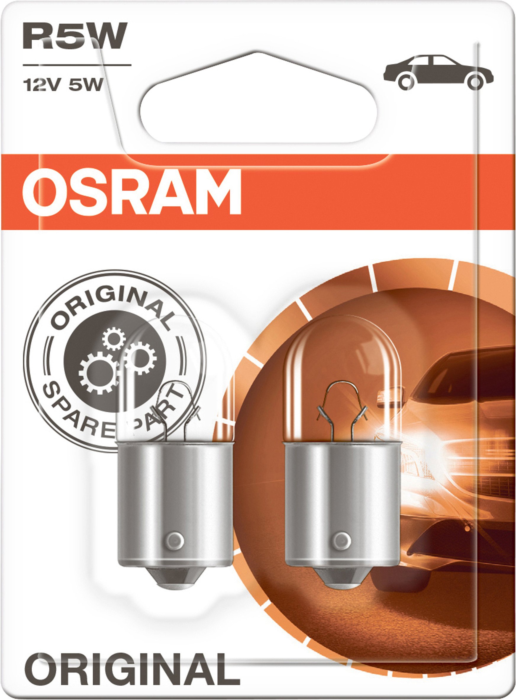 OSRAM Original 12V R5W halogen auxiliary lights 5007-02B in double blister