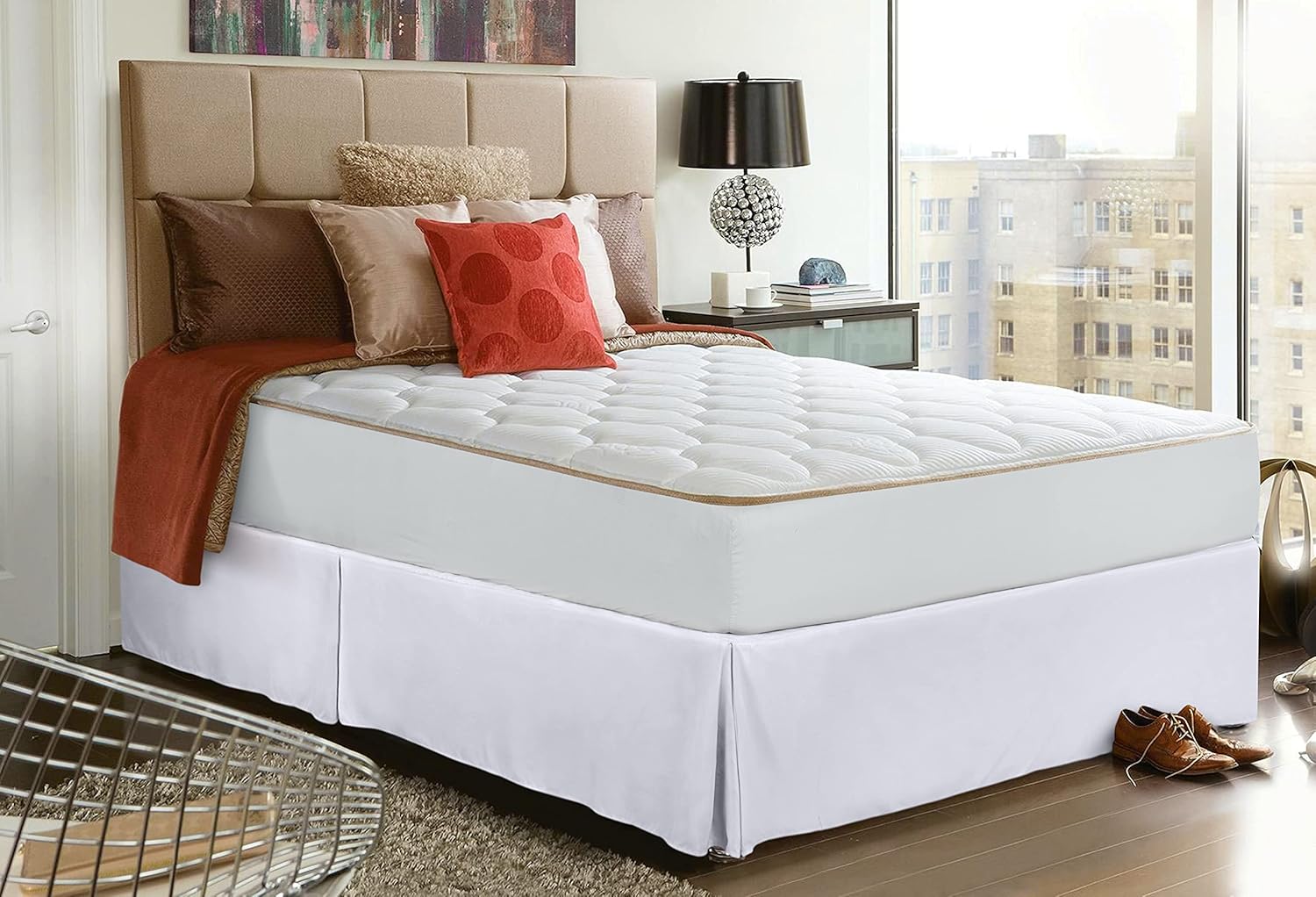 Utopia Bedding Bed Skirt - Soft Quadruple Pleated Dust Ruffle - Easy Fit with 16 Inch Tailored Drop - Hotel Quality, Shrinkage and Fade Resistant (King, White): Home & Kitchen