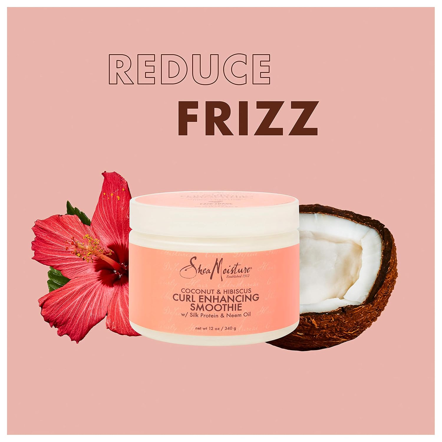 SheaMoisture Smoothie Curl Enhancing Cream for Thick, Curly Hair Coconut and Hibiscus Sulfate Free and Paraben Free 12 oz : Beauty