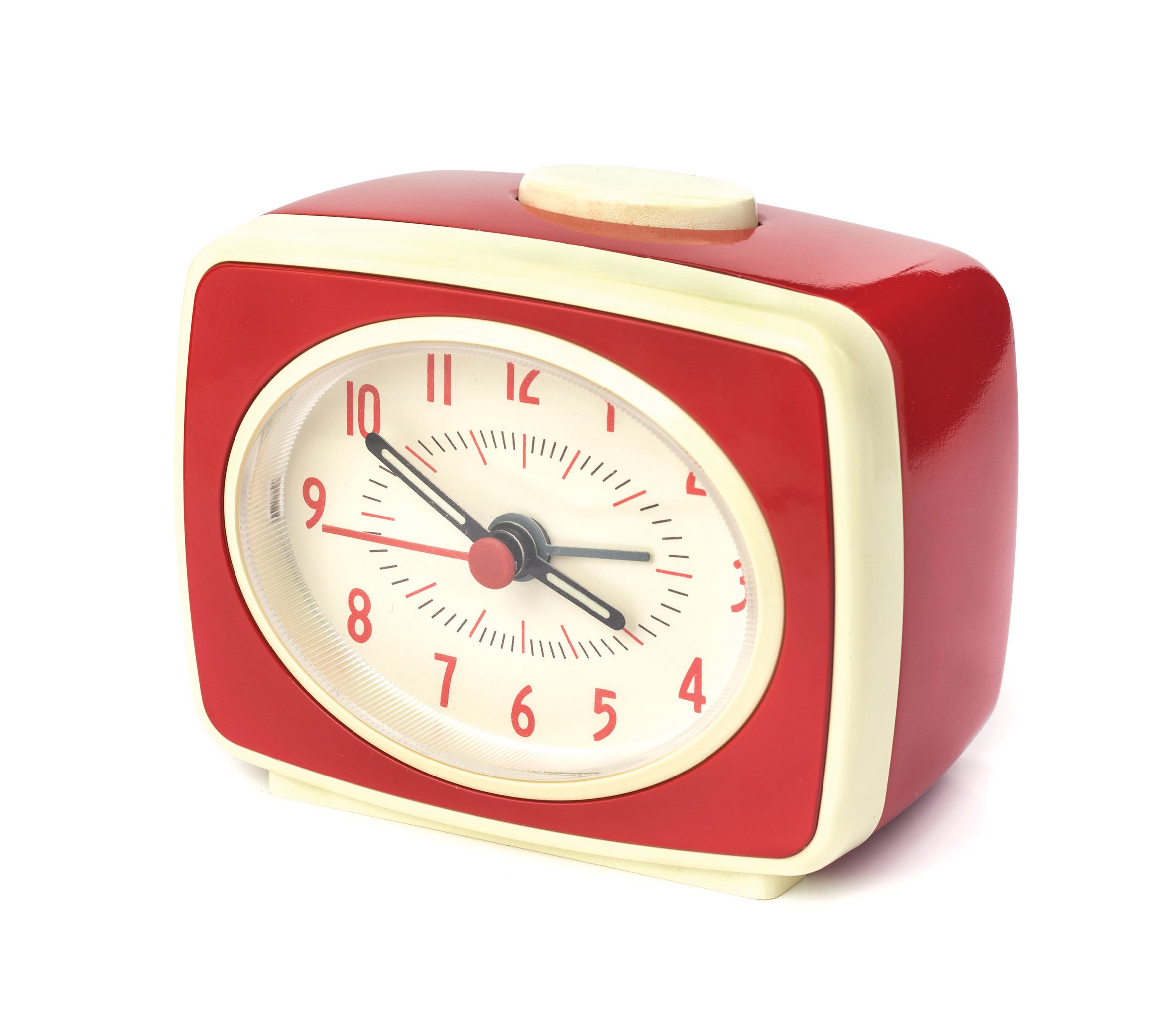 Kikkerland Alarm Clock, red, 9.8 x 6.1 x 8.3 cm