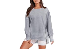 MixShe Womens Sweaters Fall Outfits Fashion Crewneck Sweatshirt 2023 Long Sleeve Tops Trendy Clothing