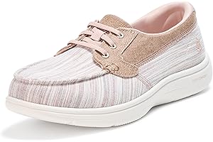 Skechers Womens On-The-go Flex Radiant Striped Metallic Canvas Boat Shoe Boat Shoe