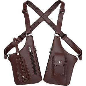 YCylxlyh Double Shoulder Armpit Bag Men Adjustable | Anti‑theft design with 4 pockets & waterproof PU leather. Lightweight fo