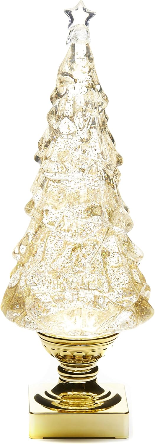 ReLIVE Light Up Christmas Tree Snow Globe with Glitter, 15.