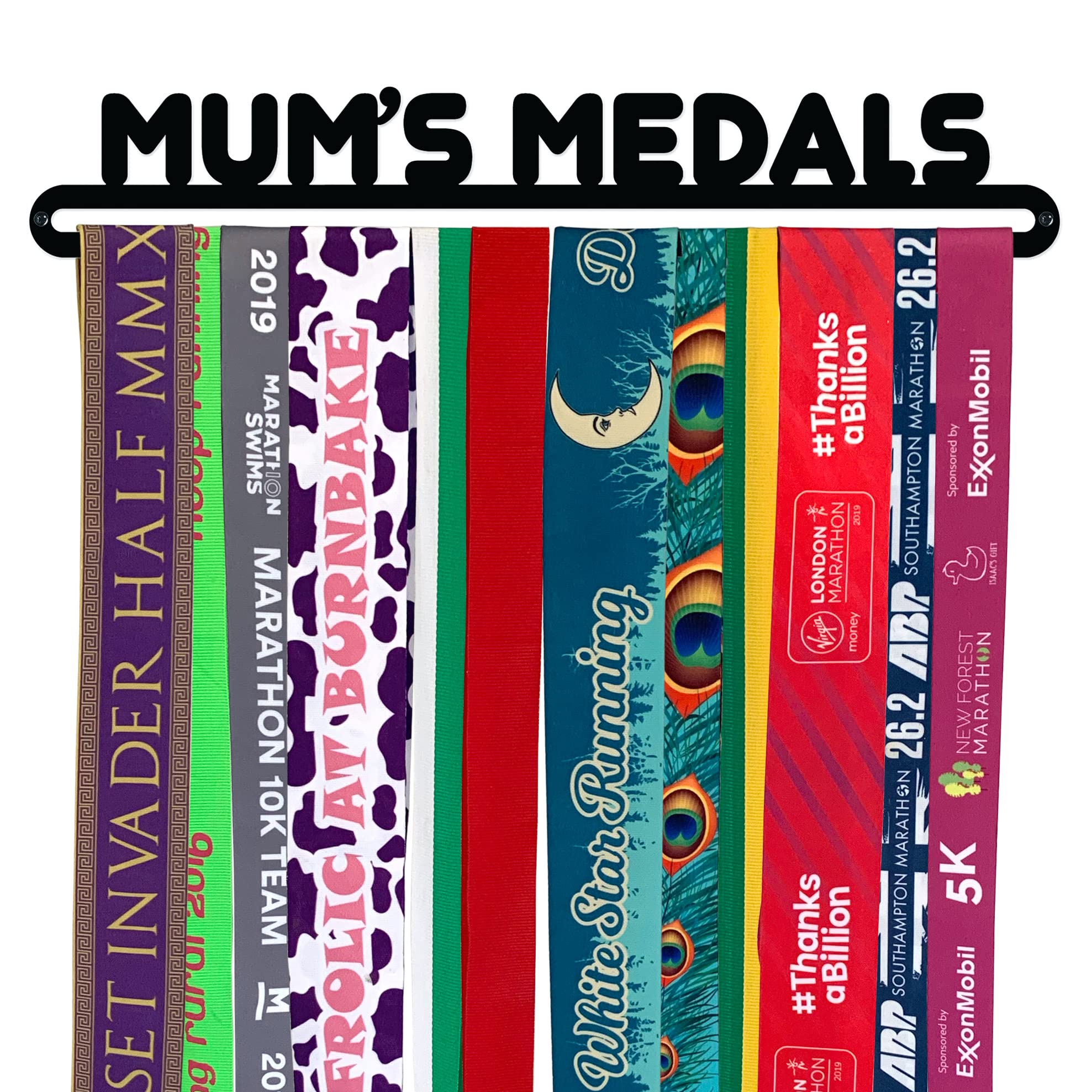 'Mum's Medals' Medal Hanger Display Holder | Black Finish Steel | Made in Britain