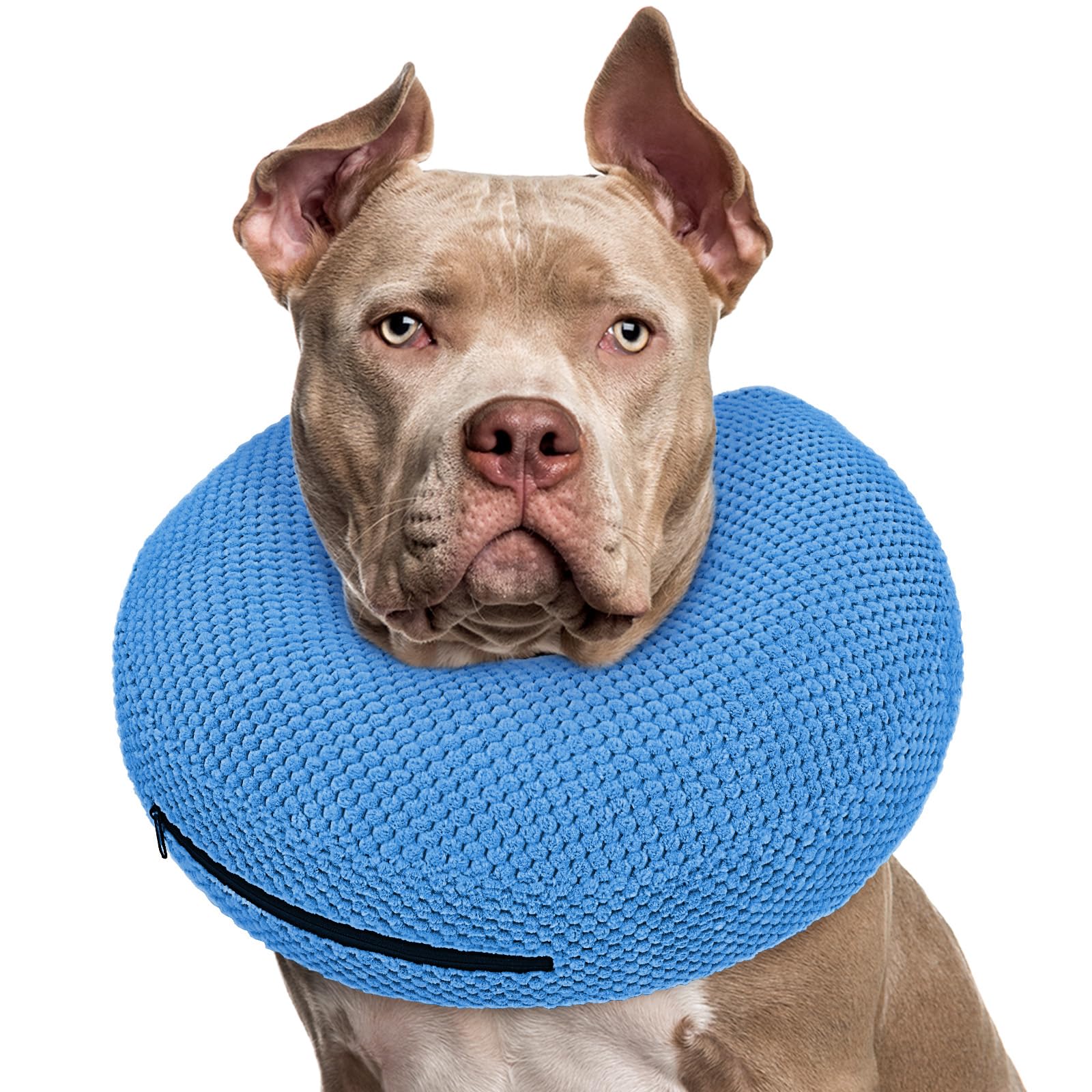 Photo 1 of Supet Inflatable Dog Cone Collar for Dogs to Stop Licking, Dog Donut Collar After Surgery, Soft Pet Cone for Small Medium Large Dogs