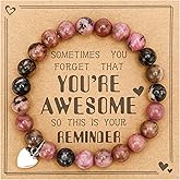 VICKHU Beaded Bracelets for Women Encouragement Healing Natural Gemstone Butterfly Heart Bracelets Gifts for Women Mom Daughter Wife Sister Coworker Friend teacher on Christmas Thanksgiving