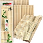 Fusion Select 3 Pk Bamboo Sushi Mat - Sushi Roller Mat for Making Shaping | &amp; Molding Sushi Roll &amp; Kimbap - Food-Safe Sushi Making Supplies, Tools &amp; Accessories - Made of Natural Bamboo - 9.5x9.5