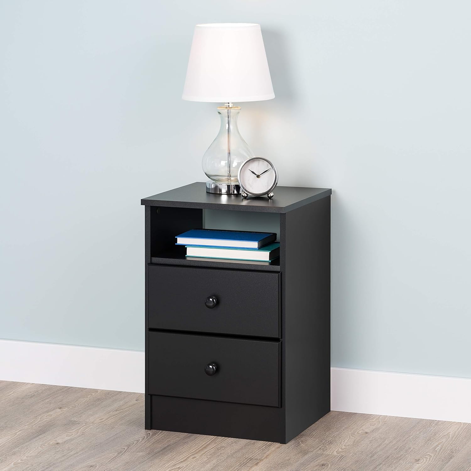 Prepac Astrid 2-Drawer Nightstand, Black
