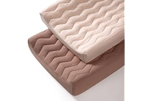 lulumoon Muslin Changing Pad Cover: Baby Cotton Quilted Changing Table Cover - Soft Changing Pad Sheets for Boys Girls