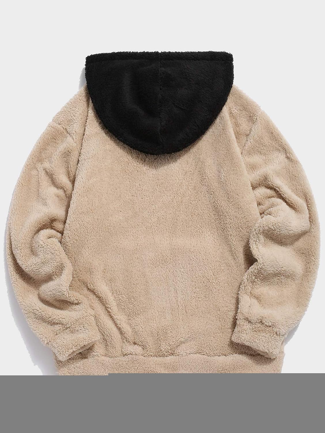 ZAFUL Color Blocking Fuzzy Hoodie Unisex Men Sherpa Pullover Loose Fluffy Sweatshirt at  Men’s Clothing store