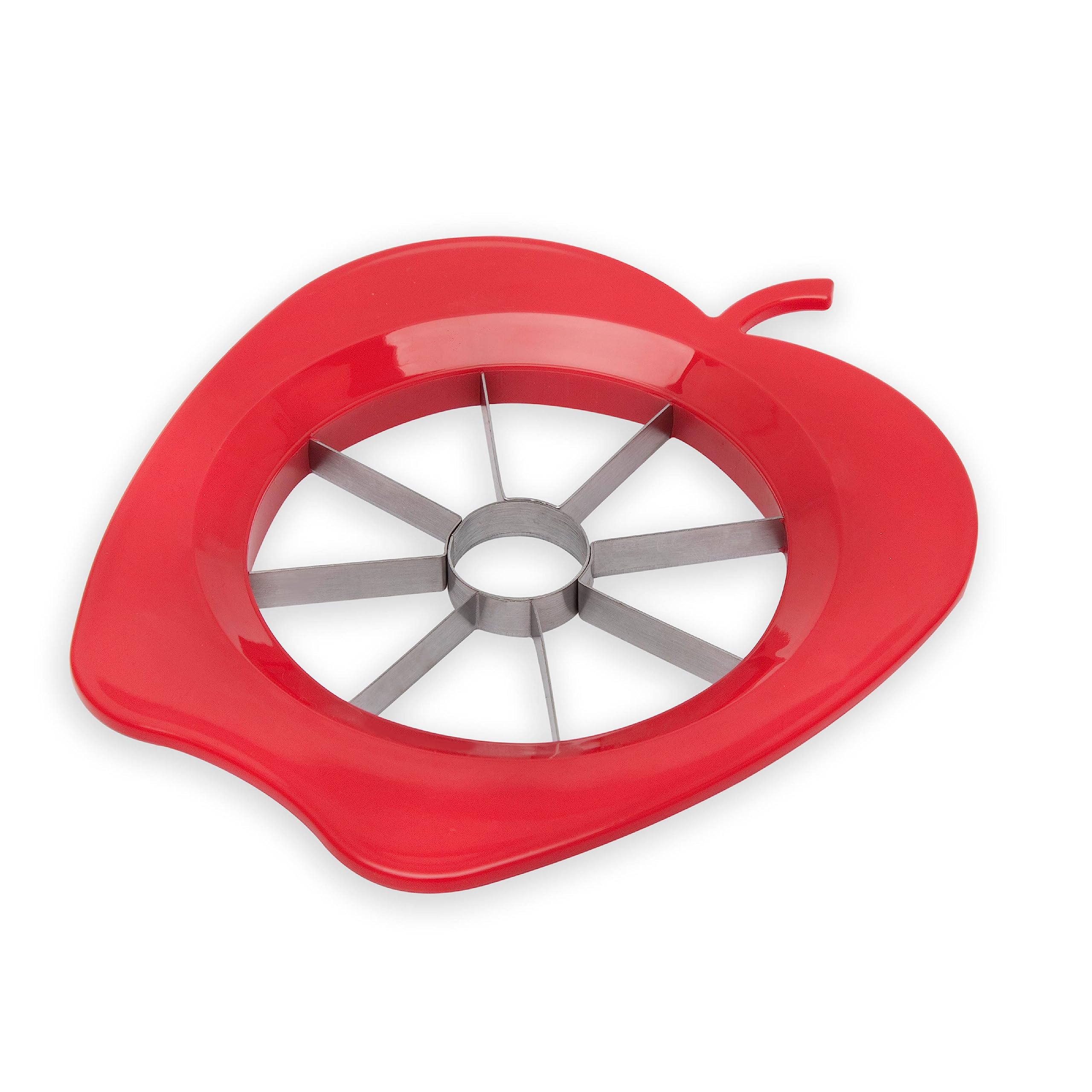 FACKELMANN Apple Cutter & Corer, Segment Cutter Slicer For Apple & Pear or Other Fruit, Plastic with Sharp Stainless Steel Function Head, Core Seed Remover, Pitter, 1.5x14x24cm, Red or Green