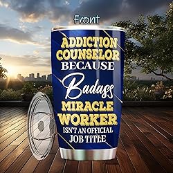 MONIZILUCKY Addiction Counselor Tumbler Stainless