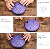 LEKATO 6 Inch 11 Note D Key Steel Tongue Drum with Bag Purple view 3