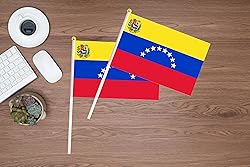 50 Pack Venezuela Venezuelan Flags on Stick - Mini