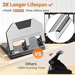 AFMAT 3 Hole Punch Heavy Duty, 40-Sheet 3 Hole