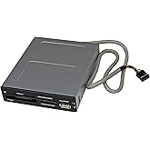 StarTech.com 35FCREADBK3 3.5-Inch Front Bay 22-in-1 USB 2.0 Internal Multi Media Memory Card Reader with Simultaneous Access 